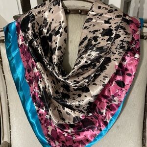 🩷🖤 Rowdy Crowd Western Cowgirl Wild Rag Scarf Black Cowhide Print 🩷🖤